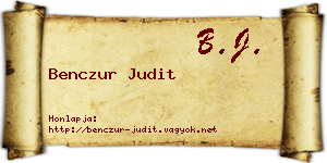 Benczur Judit névjegykártya